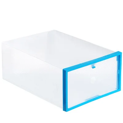 Multi-Purpose Dust-Proof Shoes Box Home Creative Foldable Drawer Storage Boxe Combination Transparent Environmental - Цвет: Blue1pcs