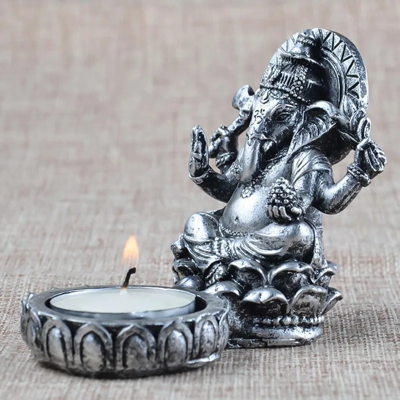 Resin Elephant God Candlestick Candle Holder Home Decor