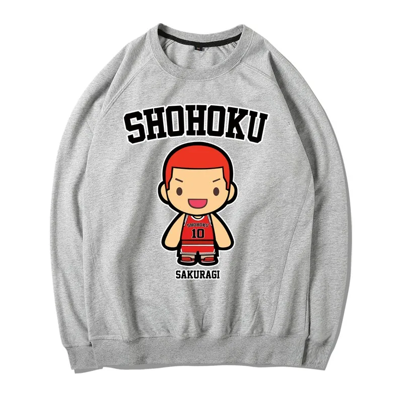 Горячая мультфильм SLAM DUNK хлопок o-образным вырезом свободные удобные толстовки с капюшоном пуловер с длинными рукавами Толстовка эластичный подол шик