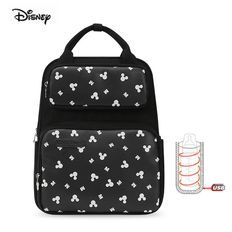 Disney письмо Микки для младенцев мать мешок USB Отопление многофункциональный, вместительный рюкзак для путешествий пеленки дропшиппинг