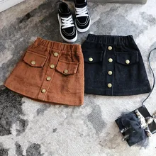 Для маленьких девочек юбка из вельвета осень-зима праздничное платье-пачка юбки для девочек Теплые бархатные детская одежда принцессы Мини-юбки детская Пышная юбка