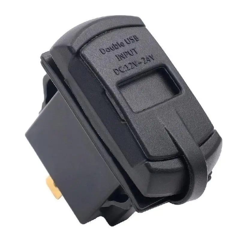 OOTDTY Горячая двойная USB автомобильная лодка розетка кулисный переключатель панель с Вольтметр напряжения синий 12 V-M25