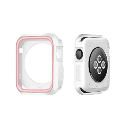 Спорт Силиконовые Мягкий Резиновый чехол Защитный чехол для Apple Watch 3 2 1 группа для iwatch серии 4 40 мм 44 мм 38 мм 42 мм