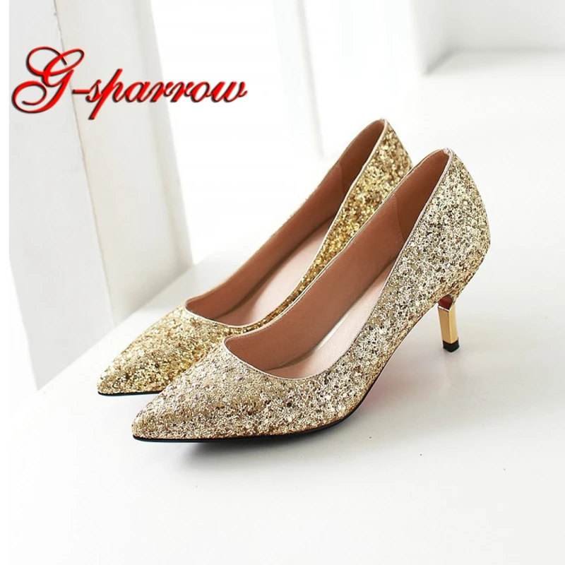 Женские туфли с острым носком на среднем каблуке|Туфли| |