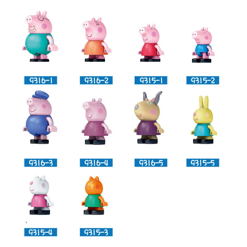 1 шт. подлинный Peppa фигурка свиньи Peppa Groge Daddy Mommy Suzy Sheep friend Collect Build peppa family Play Строительная фигурка игрушки