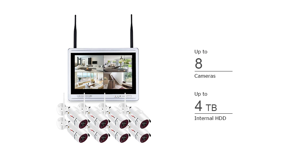 ANRAN Plug and Play P2P 1080 P Беспроводной CCTV Системы 2.0MP 8CH NVR комплект 36 ИК Ночное видение наружного видеонаблюдения Камера безопасности Системы