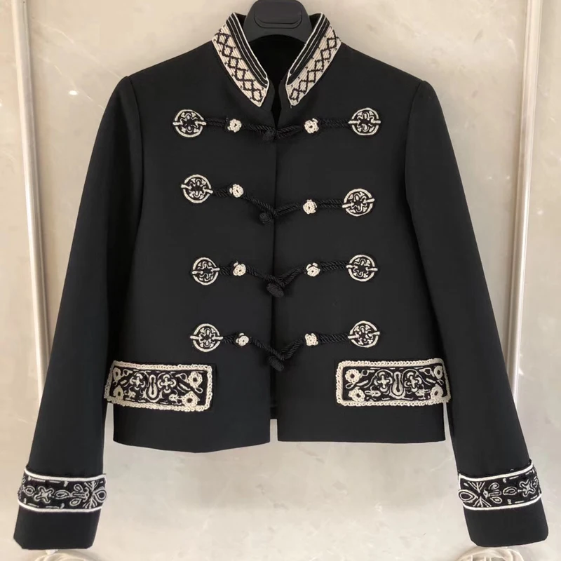 Черная короткая куртка женская осень 2019 стоячий воротник с длинным рукавом куртка высокого качества Женская верхняя одежда