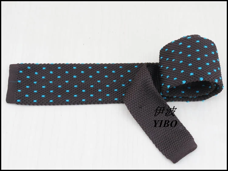 Мужские Коричневый трикотажный галстук/в форме сердца Lake Blue Dot Pattern/Ретро Стиль модные подростки галстук