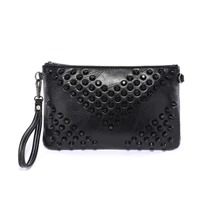 KEYTREND Dame Schwarz Vintage Messenger Bags Mode Niet Casual Kupplung Handtasche Schultertasche Für Party KSB179