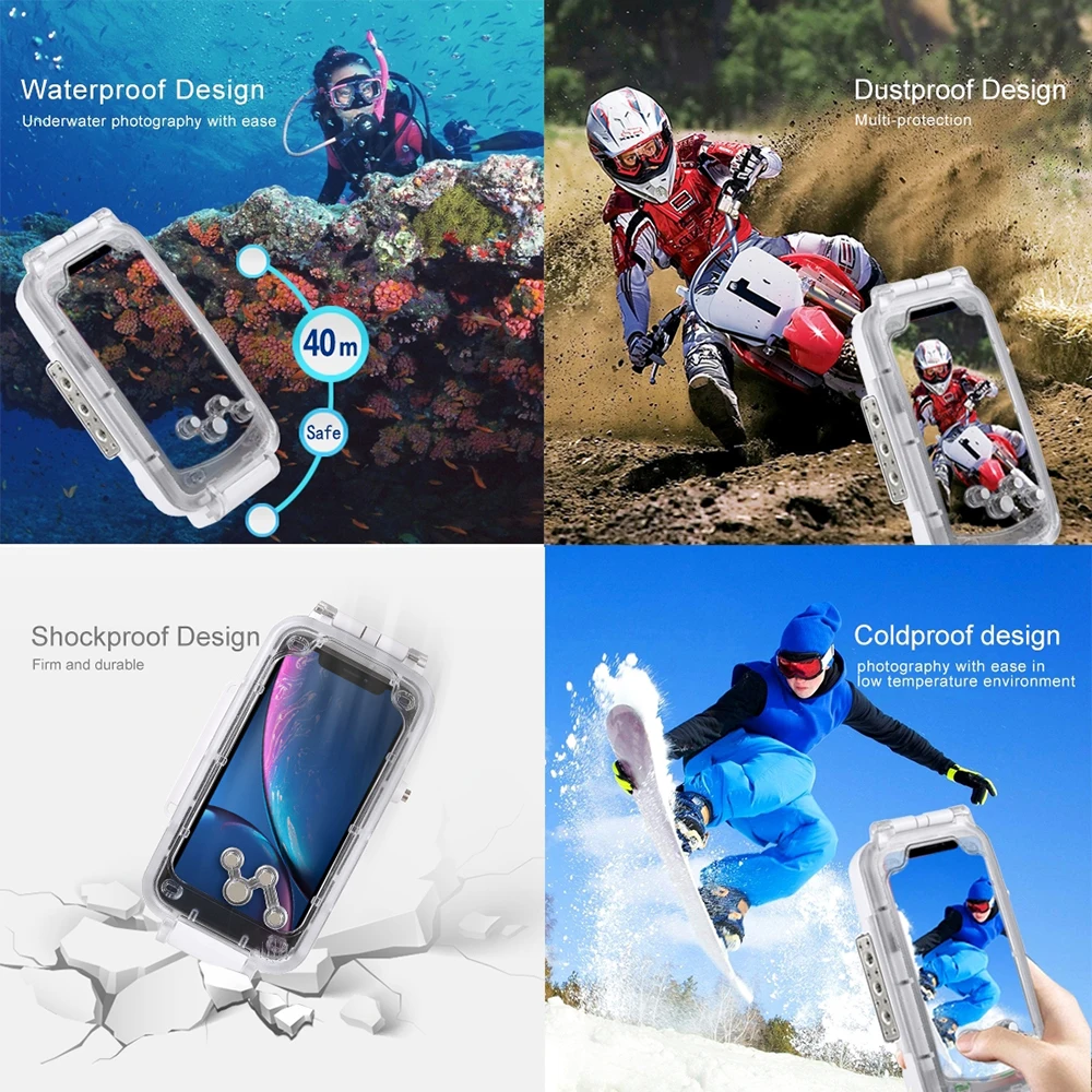 Для iPhone XR/XS MAX ABS чехол для подводного плавания дайвинга водонепроницаемый защитный чехол подходит для подводной фотографии