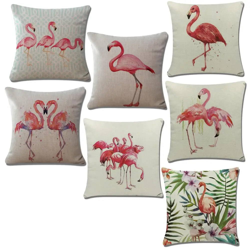 

45*45cm Nordic Flamingo Home Office Decorative Cushion Cover Throw Pillow Case