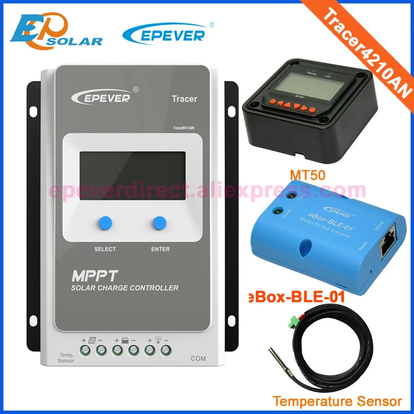 

controller Max PV input 100V ble box and temp sensor MT50 Meter Tracer4210AN 40A 40amps Solar Panels Charger Controller 12V/24V
