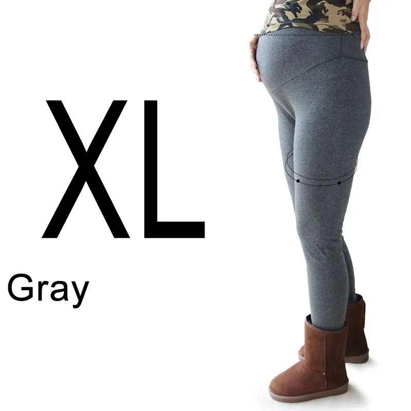 Gray XL Горячая Распродажа, универсальные зимние Леггинсы для беременных, хорошее качество, хлопковые плотные бархатные теплые Леггинсы для беременных женщин - Цвет: Gray XL