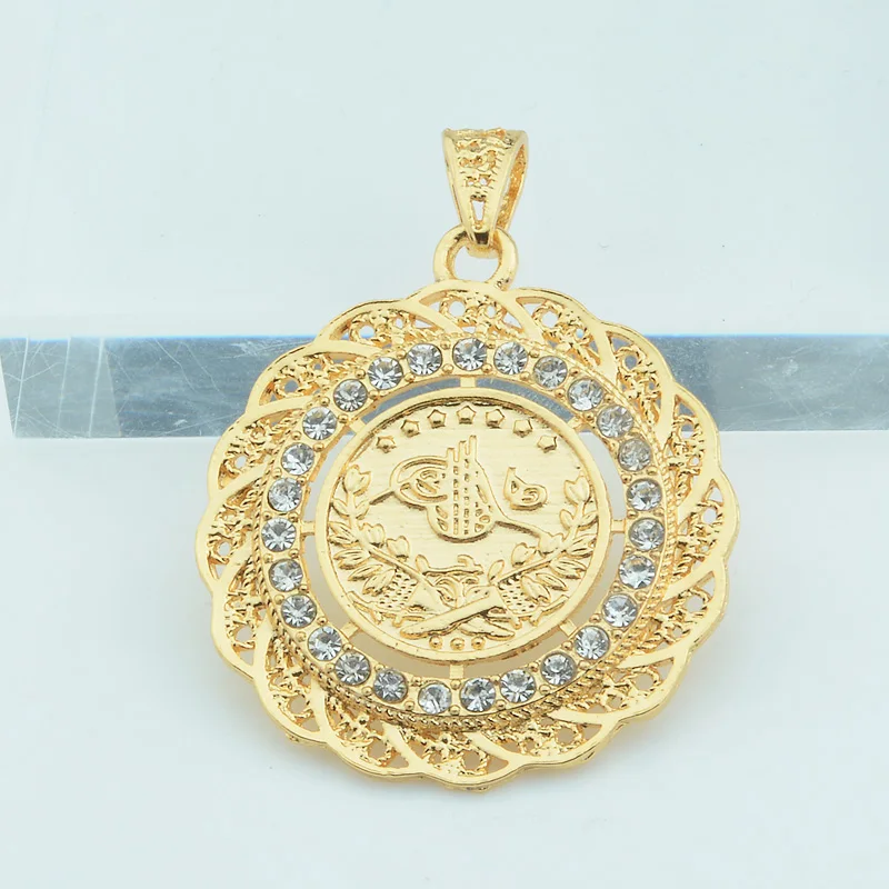 1 шт. для мужчин/женщин кулон цепи ювелирные изделия Желтый позолоченный колье с монетой