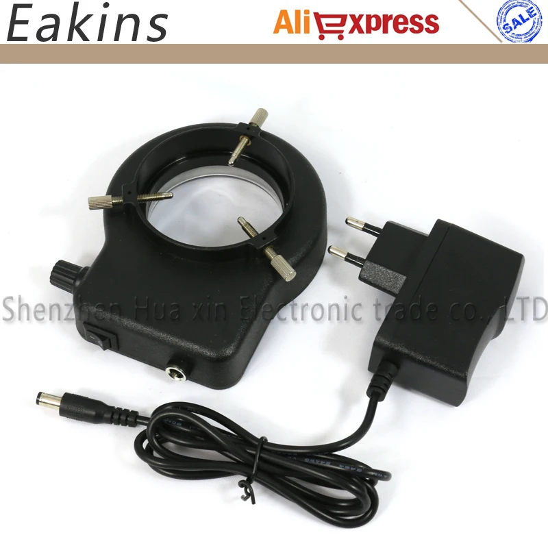 144 светодиодный кольцевой светильник 6500K Регулируемая микроскопическая осветительная лампа для промышленного видео стерео микроскопа HDMI VGA USB камера