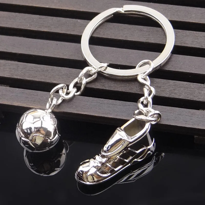 ISINYEE Fashion 3D Football Shoe Key Chains For Men Car Bag Silver