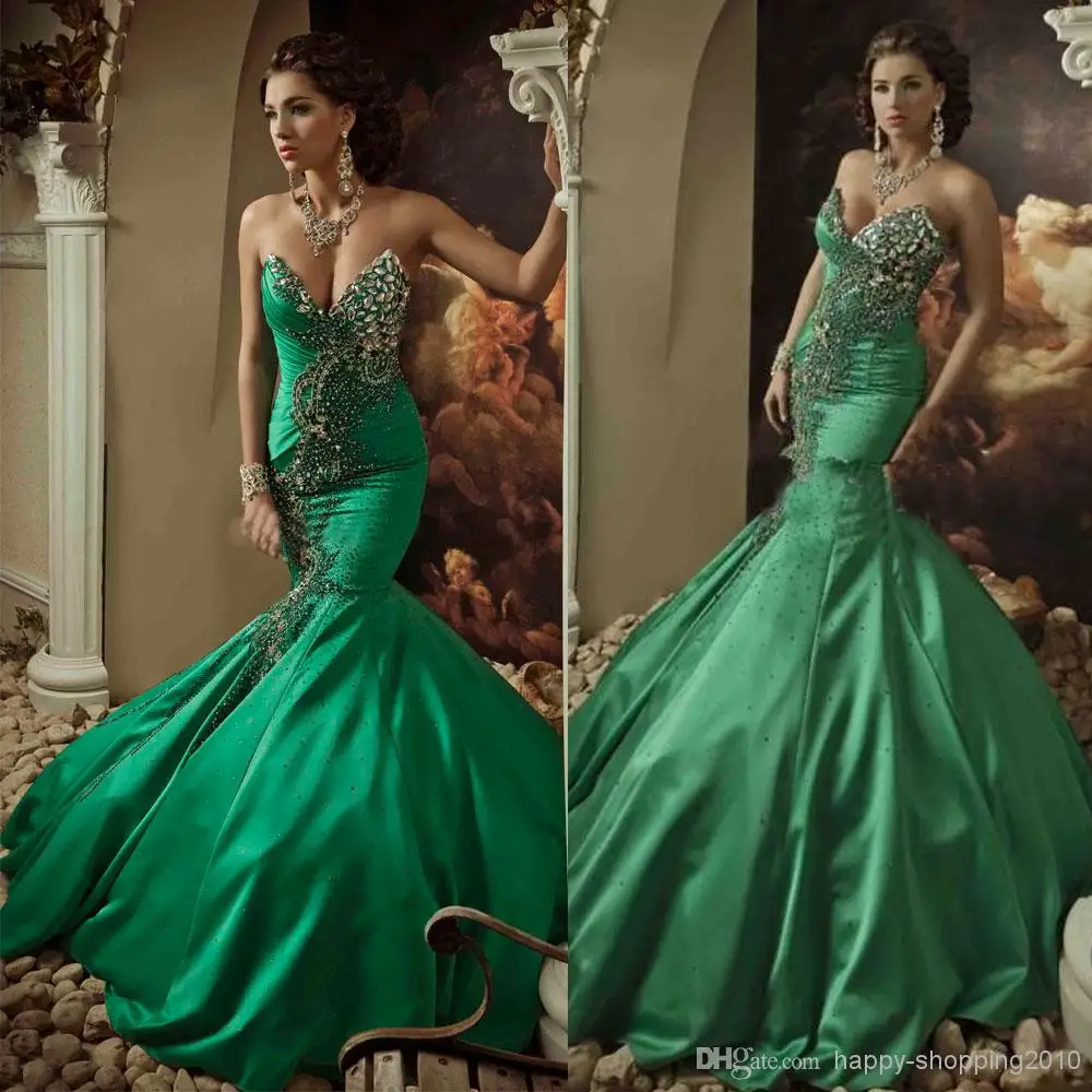 Wedding Green Wedding Dresses popular royal green wedding dresses buy cheap 2017 empire design vestido de noiva lustrous satin court train mermaidtrumpet wedding