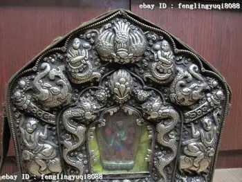 

Tibet Buddhism Silver Lucky Dragon Buddha Shrine Tangka Shrines statue Discount 55%