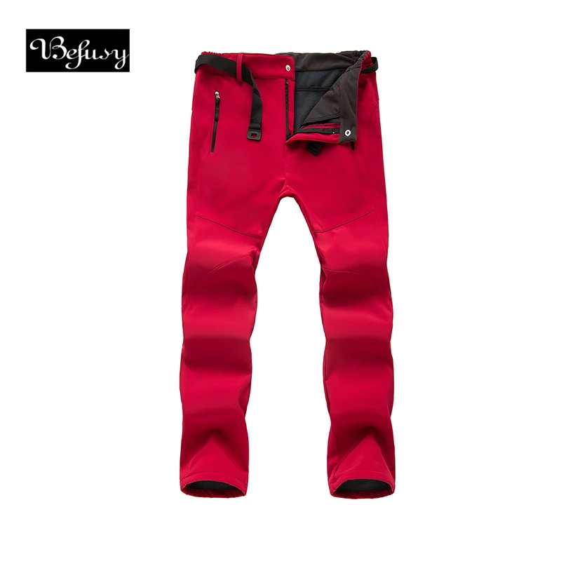 

Befusy Women Thick Warm Fleece Softshell Outdoor Winter Pants Fishing Camping Hiking Skiing Female Trousers Waterproof Windproof