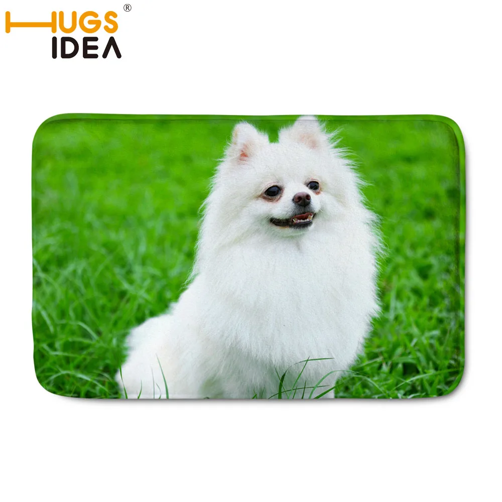 HUGSIDEA белый Рисунок собаки фланелевый ковер Гостиная Спальня дверь ковер 59x40 см Кухня Ванная комната Противоскользящие коврики для прихожей
