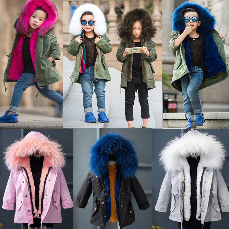 abrigo de invierno niños Parkas chaquetas de invierno Niñas Ropa de chaqueta para bebé niñas niños de piel de conejo Real abrigo|children parka|winter jackets girlswinter coats children - AliExpress