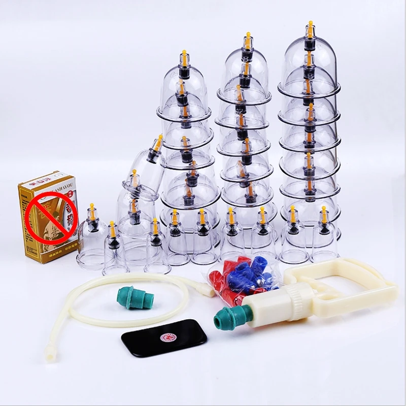 32 Pots/Set Suction Cups jar Acupunture Vacuum Cupping Set Massager plastic vacuum suction therapy cupping set cans for massage 32 Pots/Set Suction Cups jar Acupunture Vacuum Cupping Set Massager plastic vacuum suction therapy cupping set cans for massage