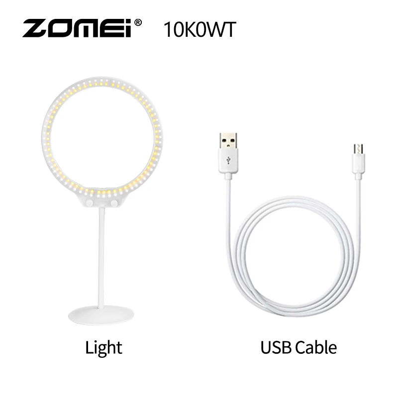 10K0WT ZOMEI 10 дюймов ZM128 живое наполнение свет красивое кольцо свет затемнение с подставкой для телефона светодиодный кольцевой свет 7,5 Вт зеркало для макияжа фото свет - Цвет: 10K0WT