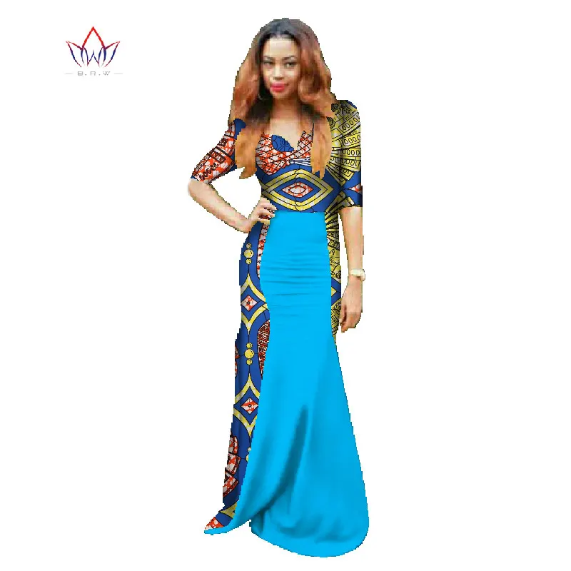 Африканские женские длинные ropa africana de mujer африканские платья с принтом bazin dashiki сексуальные африканские платья вечернее платье WY344