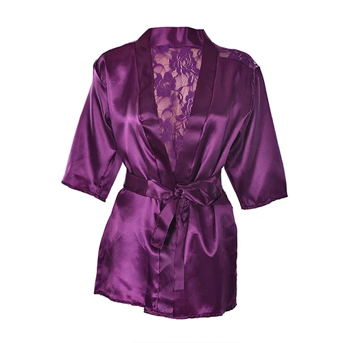 Шикарная сексуальная пижама Женская кружевная Цветочная ночная рубашка для леди нижнее белье Ночная рубашка 3 цвета - Цвет: Фиолетовый