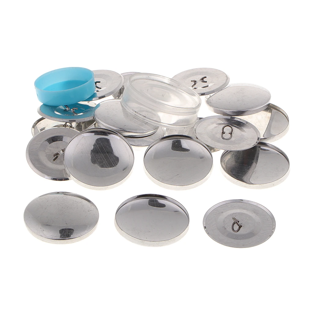 10x DIY Metal Cover Buttons with Loop and Cloth Blank Back Cover Buttons and Assembly Tool Kit for DIY Fabric Cloth Cover Button