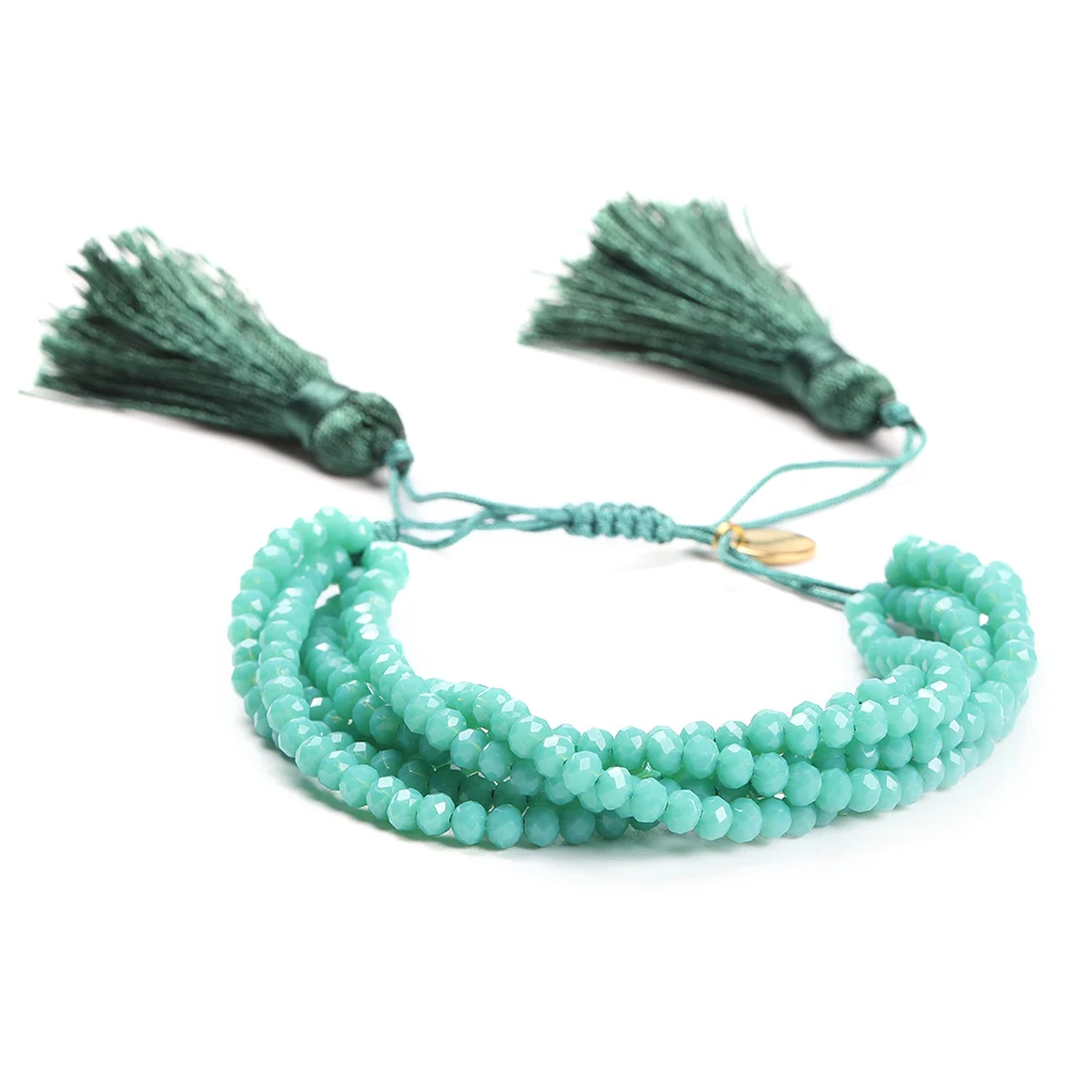 Go2boho MIYUKI браслет женский Зеленый Кристалл кисточкой Жук Pulsera Mujer счастливые насекомые браслеты в стиле бохо Handmad Delica бусины
