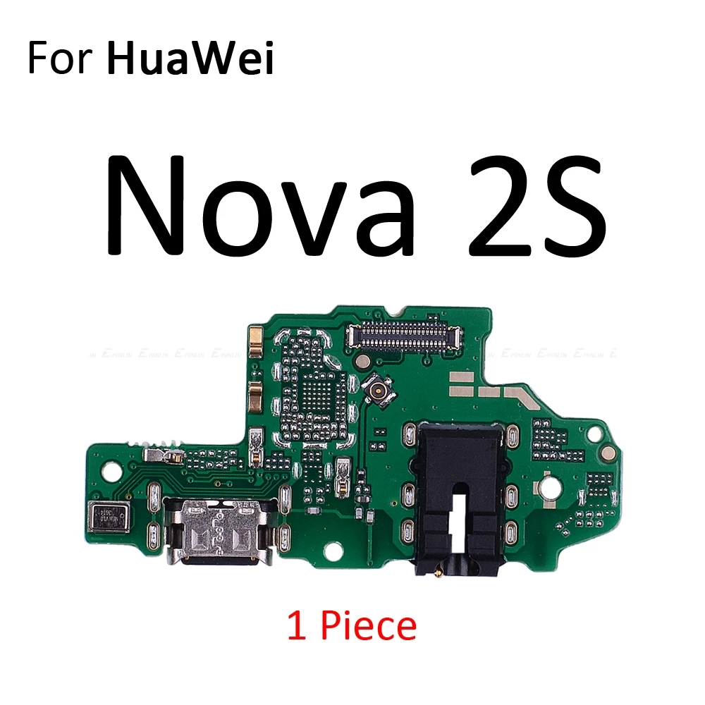 For Nova 2S Соединительная плата для зарядного порта, гибкий кабель с микрофоном для HuaWei Nova 5i 4e 4 3 3i 3e 2 2S 2i Plus Lite Young - Цвет: For Nova 2S