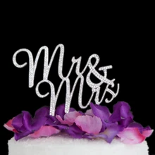 Sparkles Silver/Gold Crystal Rhinestone Cake Topper Wedding Monogram Mr& Mrs Cake topper Wedding Keepsake Cake Decors