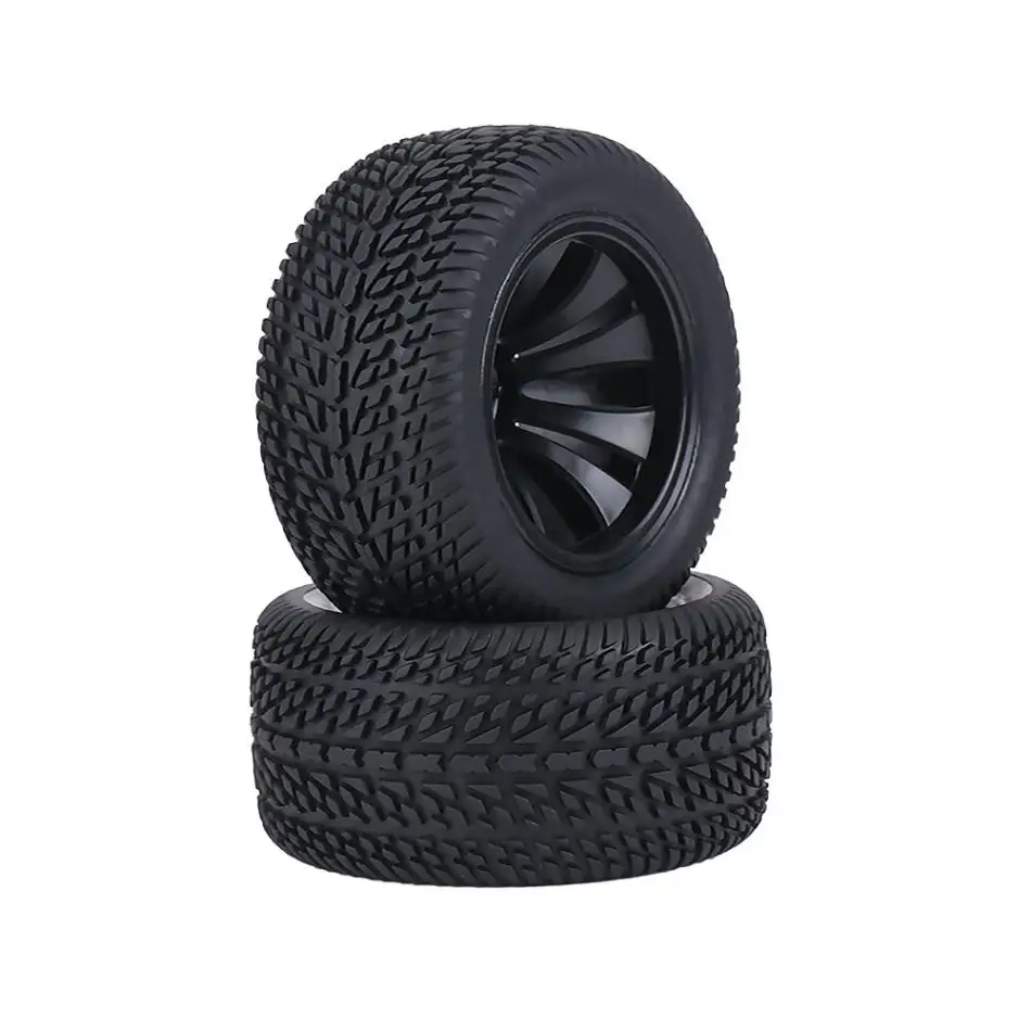 2pcs/set 1:12 RC Racing Tires with Hubs Rubber Tyre Tires