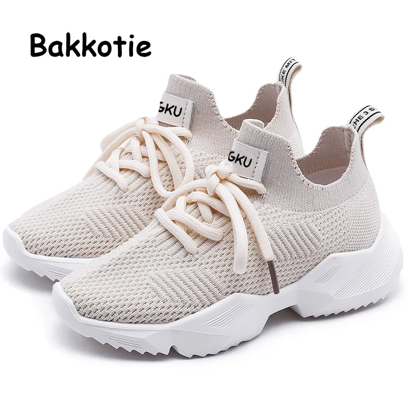 Bakkotie/ г. Осенняя детская новая спортивная обувь для мальчиков модные черные дышащие кроссовки детские мягкие повседневные беговые носки обувь
