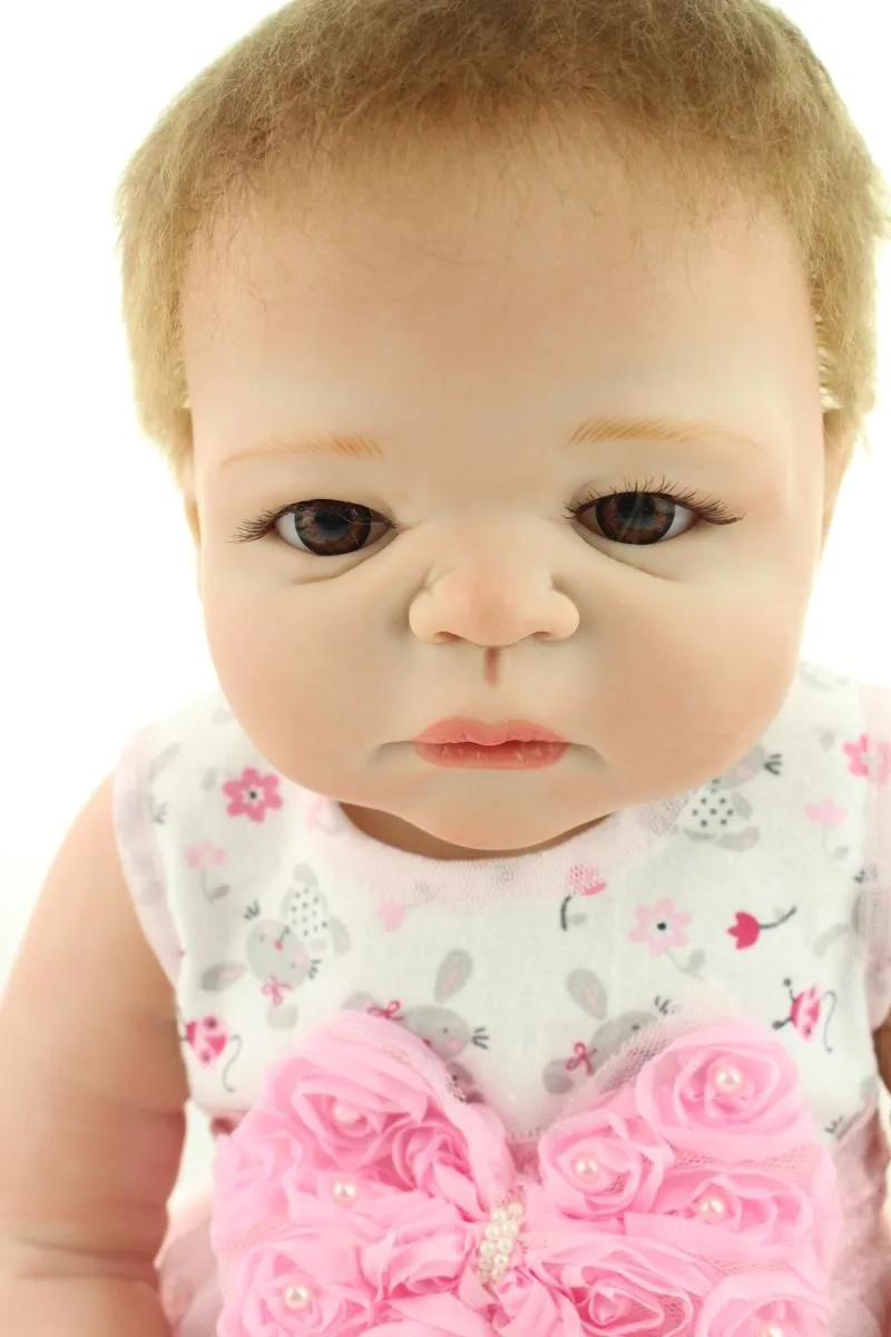 Новинка 58 см Полный тела силиконовые Reborn младенцы девушки куклы волосы с корнями игрушки ребенок настоящая кукла Reborn для детей девочек подарок Магнитный Bonecas