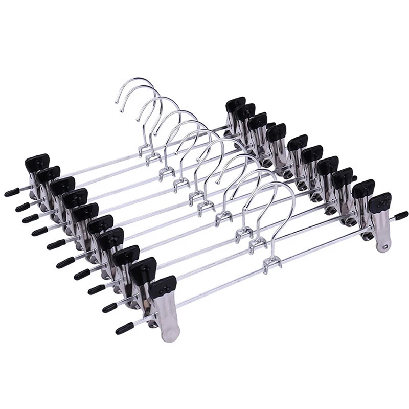 

New 1pc Hangers For Clothes Stainless Steel Clip Stand Hanger Pants Skirt Kid Clothes Adjustable Pinch Grip Cabide
