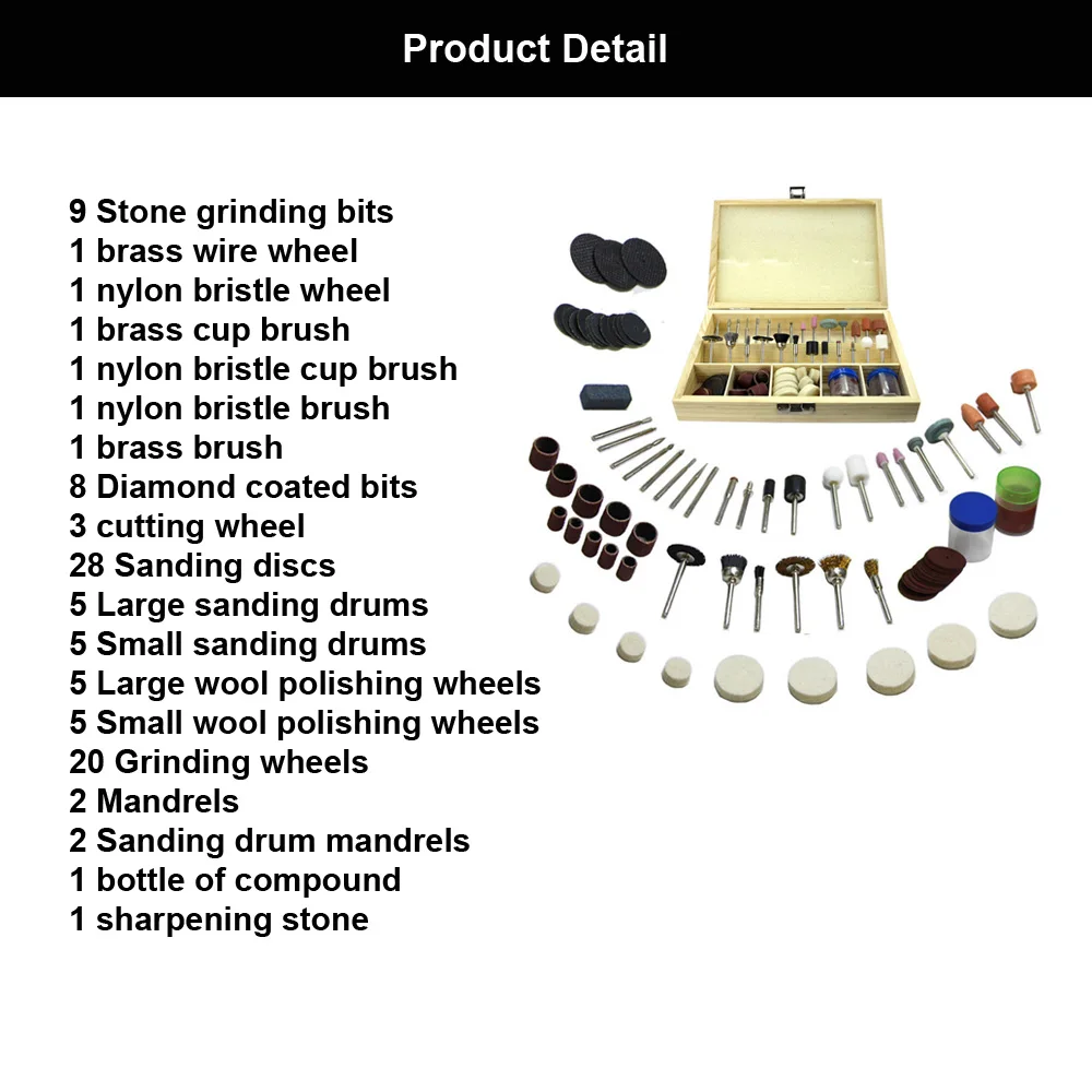 Flexsteel 100pcs Multitool Universal Rotary Accessory Drilling Sawing Sanding Grinding Polishing Power Tool Kit For Dremel