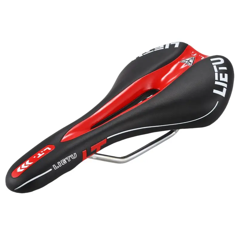 Red Горячее предложение-LIETU MTB Велосипедное нескользящее седло сиденье Подушка сиденье велосипедное седло черный красный цвет - Цвет: Red