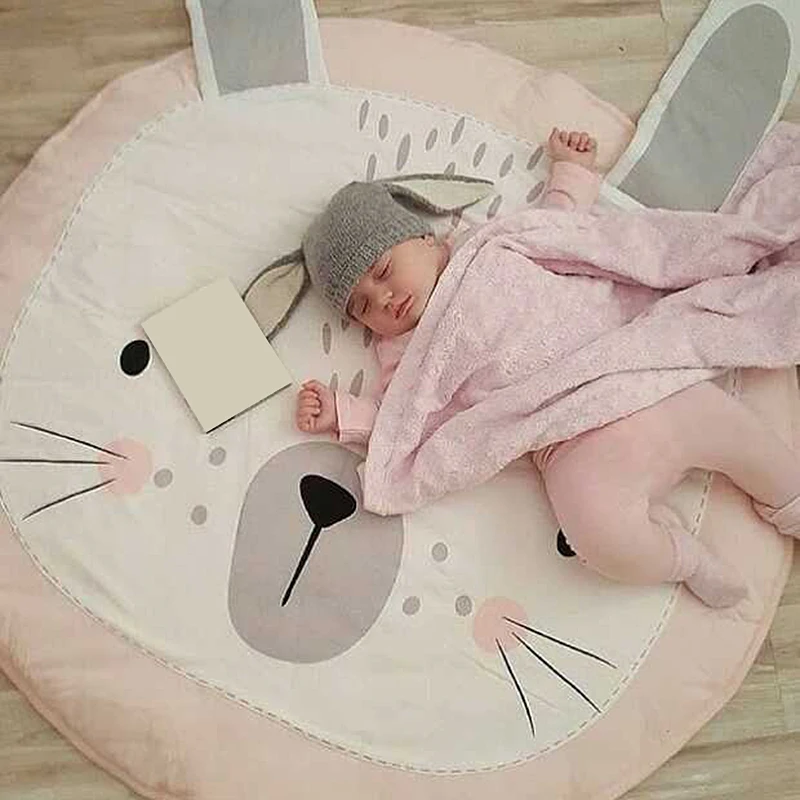 Детские Kawaii животных печати коала панда кролик лиса круглый ватная одежда мягкий спальный коврики для игр украшения комнаты деятельности
