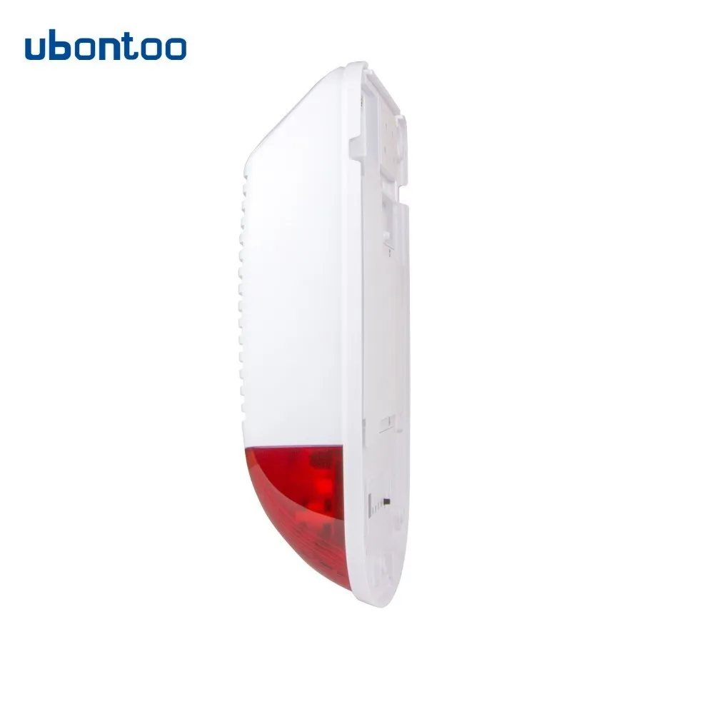 Ubontoo 433 МГц наружная беспроводная Стробоскопическая сирена на солнечных батареях Красный флэш-светильник 110дб Для Pstn Wifi Gsm сигнализация Домашняя безопасность
