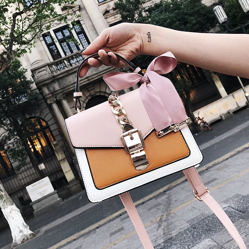 

The new fashionable Korean version of Colour-Coloured Silk Scarf Small Square Bag Handbag, Single Shoulder Slant Bag Super