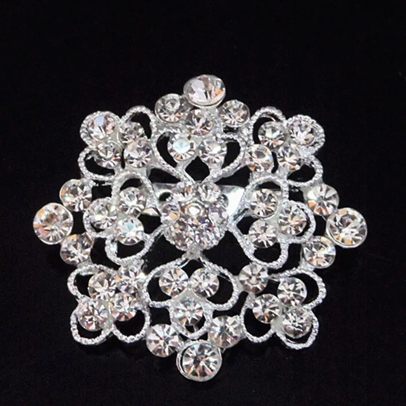 Stunning Clear Crystals Floral Brooch Pins Wedding Party Gift Pins Brooches Free Shipping Hot