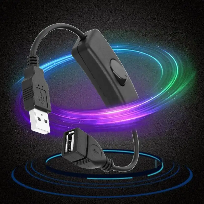 USB вкл/выкл переключатель USB 2,0 Мужской к женскому удлинитель Кабель 2A 28 см Медь Пластик кабели для Светодиодный ламп источнтика питания/Usb вентилятор