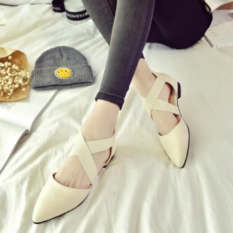 Лето 2017 г. Лидер продаж Для женщин кожа ретро Туфли без каблуков сандалии острый