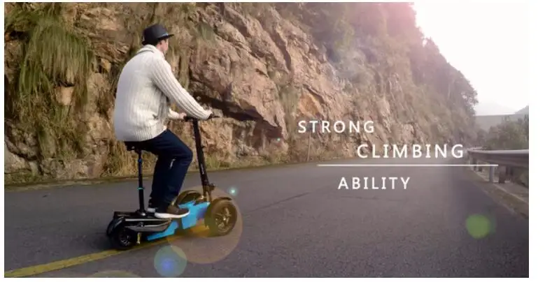 Excellent 2018 800W Three wheels Off Road Electric Scooter Folding All terrain Skateboard Foldable E-Scooter with seat Removebale battery 21