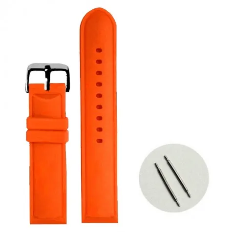 20mm Orange Color Silicone Jelly Rubber Ladies Men Watch Band Straps WB1087M20JB