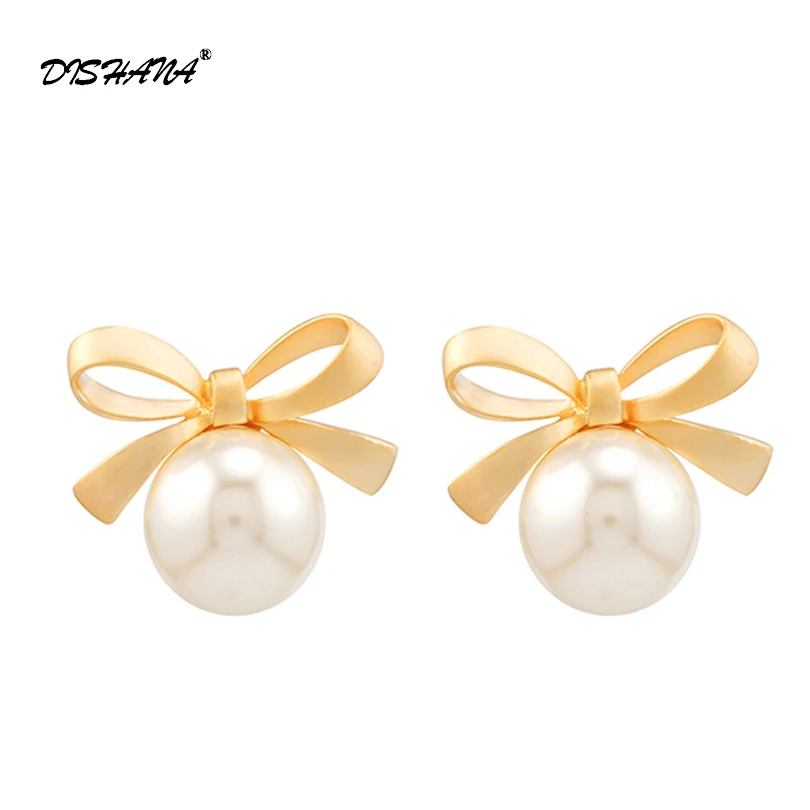 Новые модные жемчужные украшения белый бант Стразы черный белый искусственный жемчуг серьги для женщин украшение-гвоздик серьги E0400