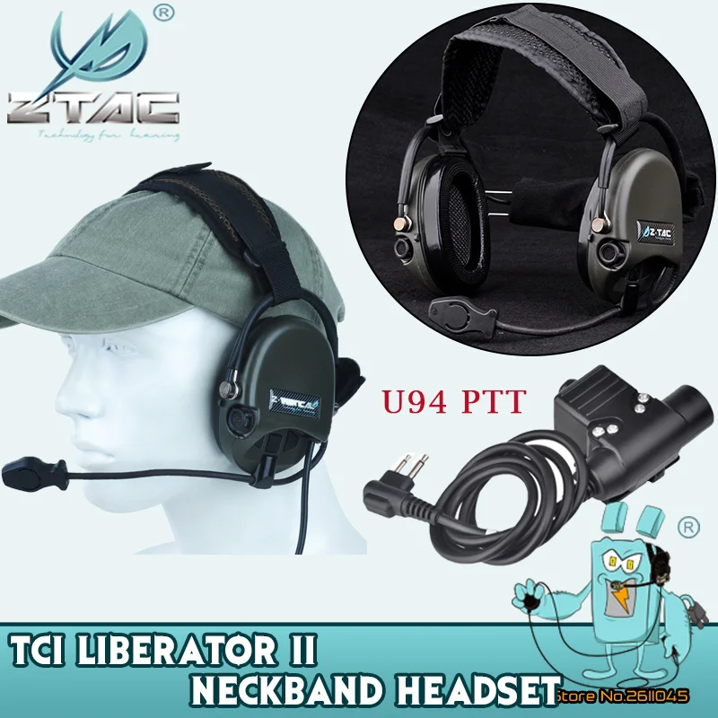 

Z-TAC Airsoft Headset TCI LIBERATOR II Neckband Headset Z039 With Tactical U94 PTT Z113