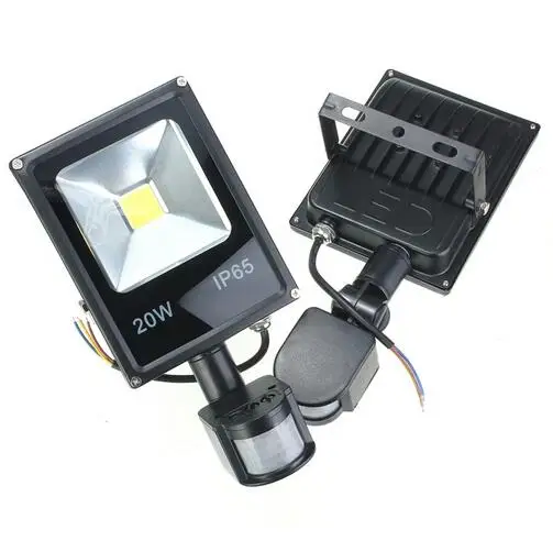 Newest 85-265V 10W 20W 30W 50W Led Flood Light Spotlight New Type Black Shell PIR Motion Sensor Induction Sense Lamp | Лампы и